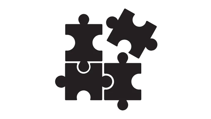 Ícono de piezas de rompecabezas simbolizando diseño de soluciones personalizadas y arquitectura de procesos con Odoo